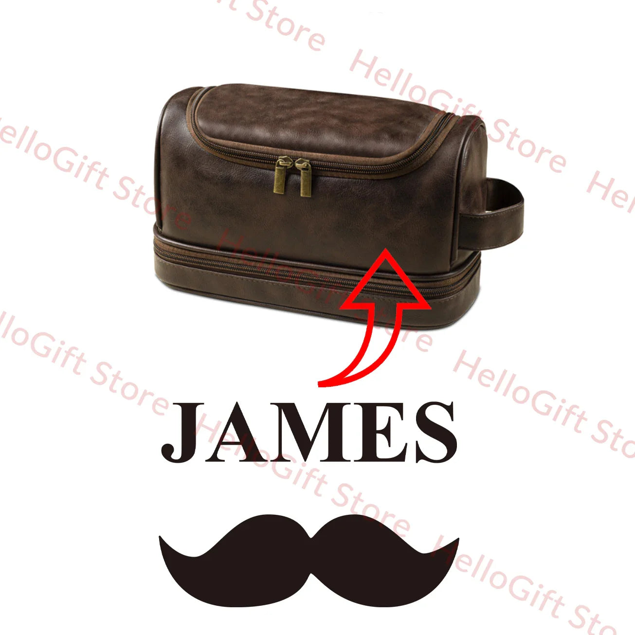 Personalized Waterproof Leather Travel Toiletry Organizer