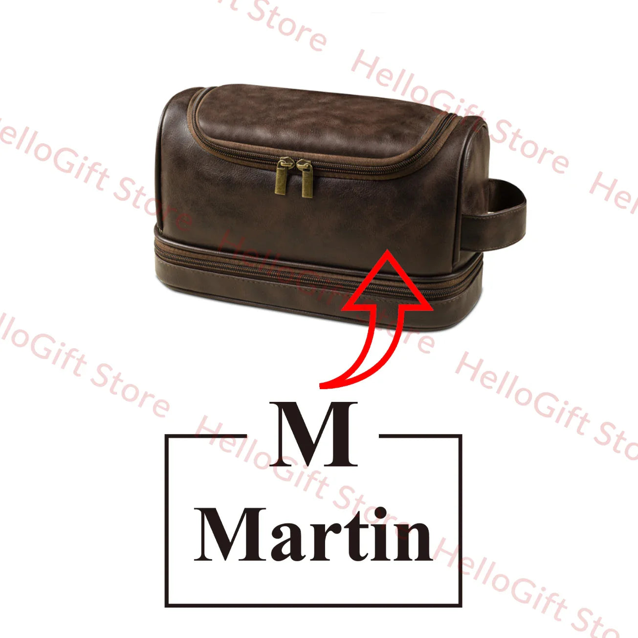 Personalized Waterproof Leather Travel Toiletry Organizer