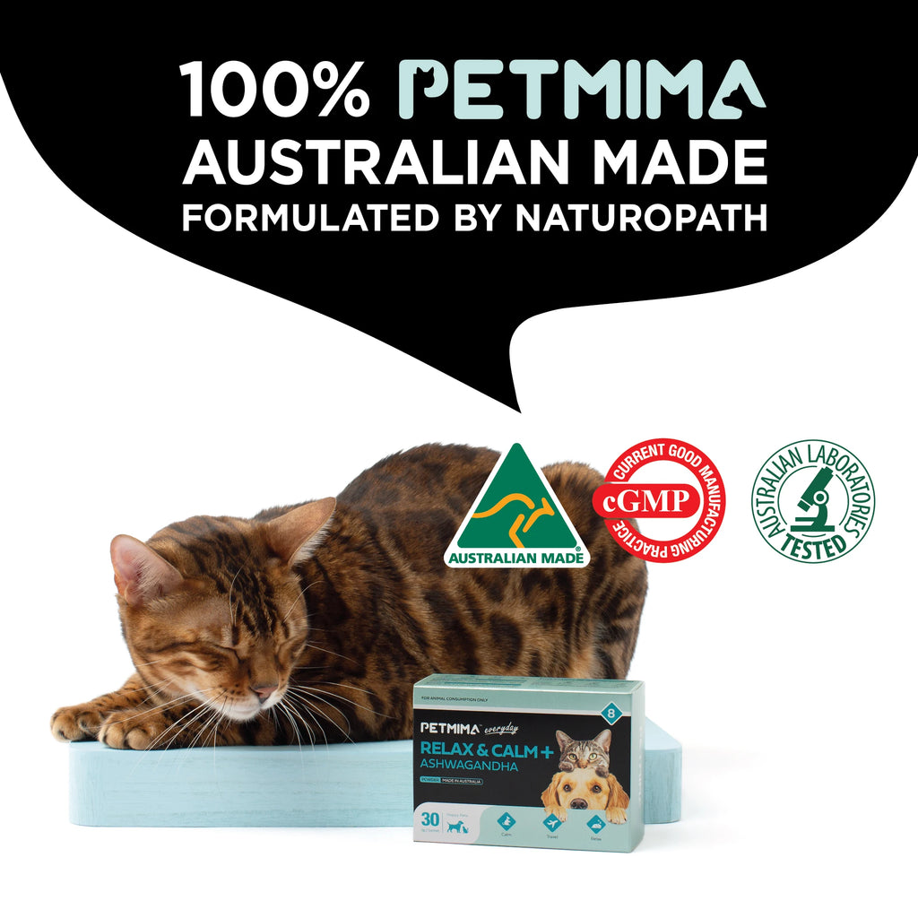 Homart Petmima Calming Vitamins for Dogs & Cats | Relax & Calm 30 Sachets