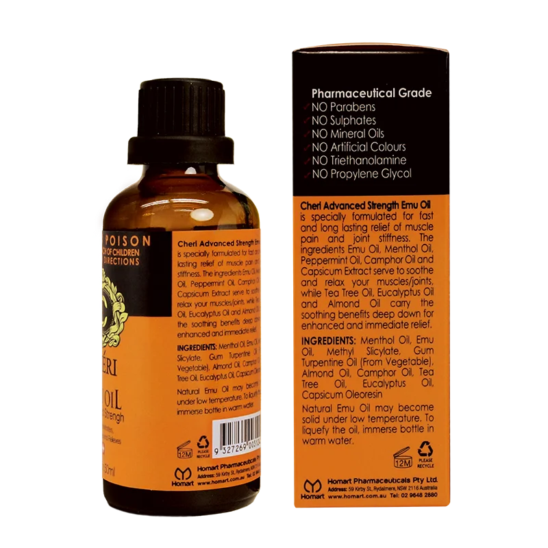 Cheri Advanced Strength Emu Oil 50ml - Pain Relief & Moisturizing