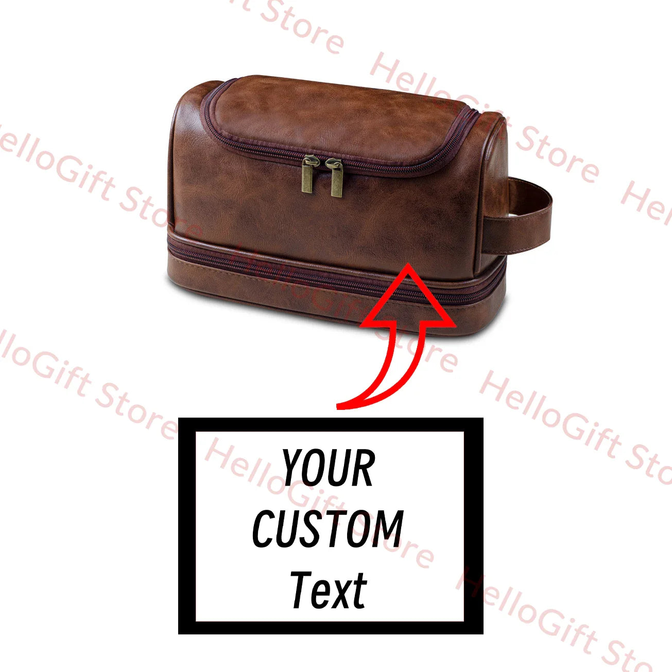 Personalized Waterproof Leather Travel Toiletry Organizer