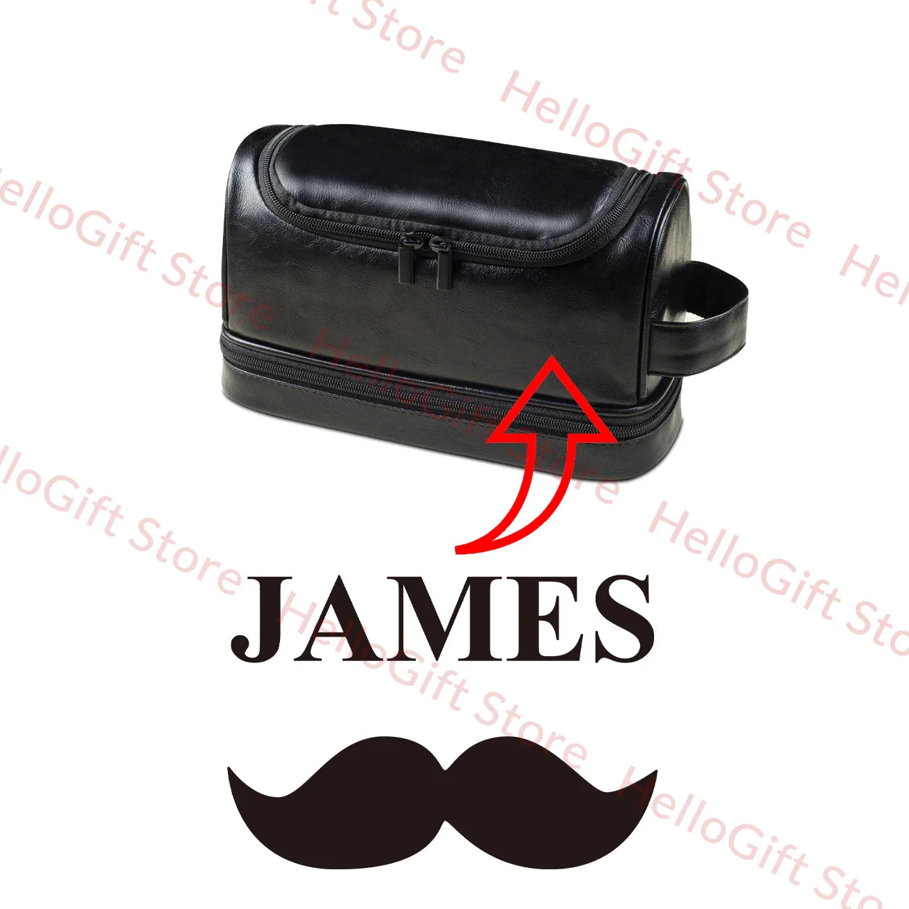 Personalized Waterproof Leather Travel Toiletry Organizer