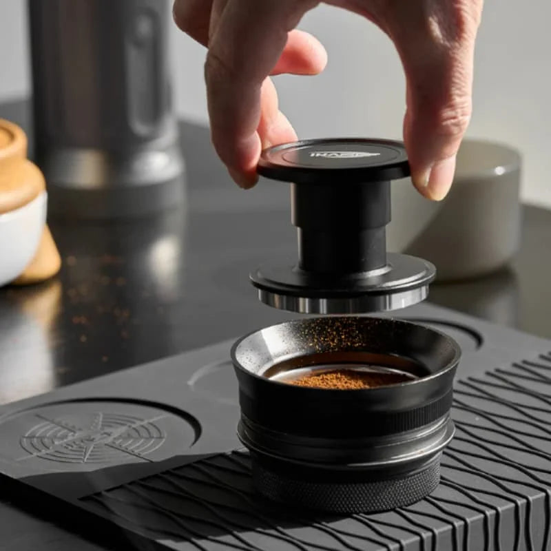 IKAPE Espresso Tamper & Magnetic Dosing Funnel for Perfect Coffee Pucks