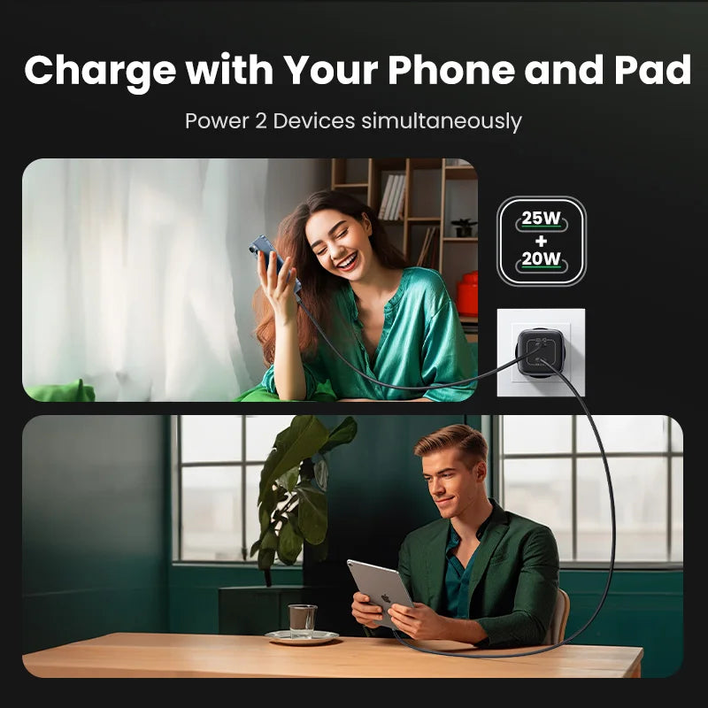 UGREEN 45W GaN USB-C Fast Charger - Power Up Your Devices Quickly!