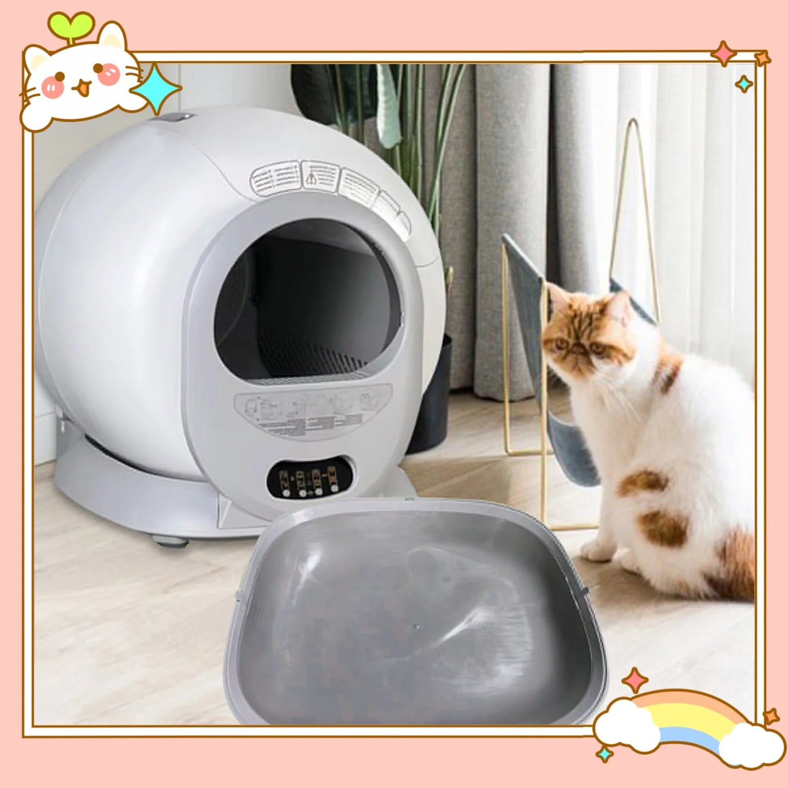Kesoto Non-Slip Cat Litter Box Mat - Easy Clean, Flexible Design