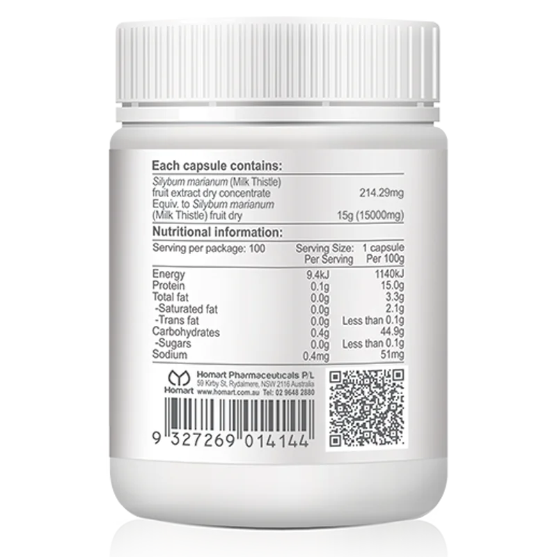Homart Liver Tonic 15000mg - 100 Capsules for Liver Health