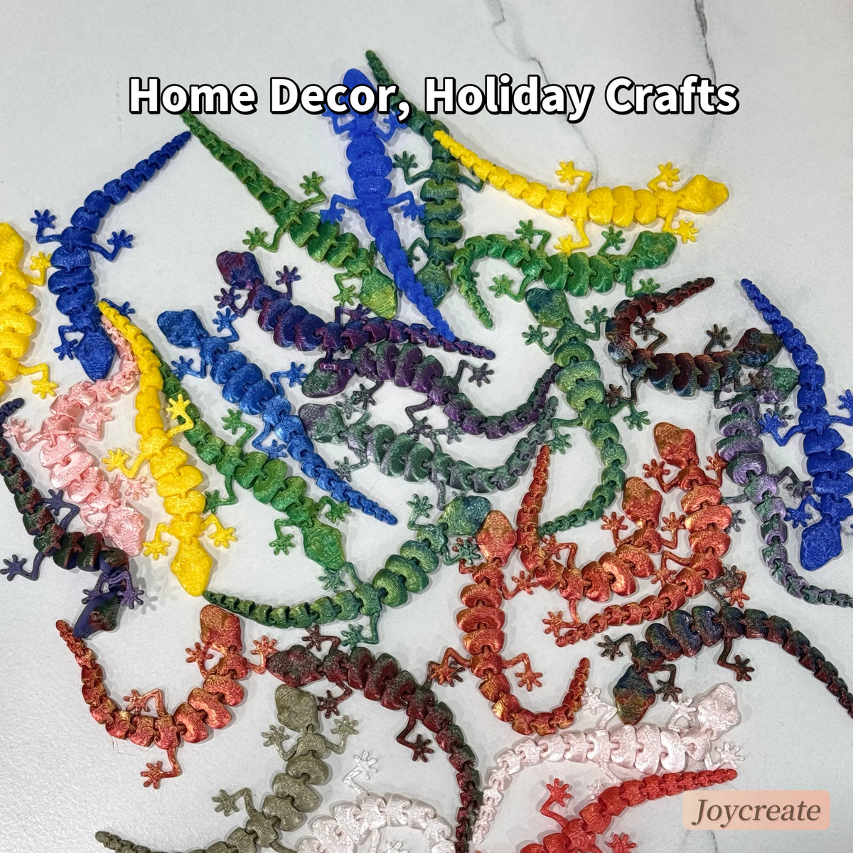 30 Pc Colorful 3D Printed Movable Joint Lizards - Realistic Reptile Decor