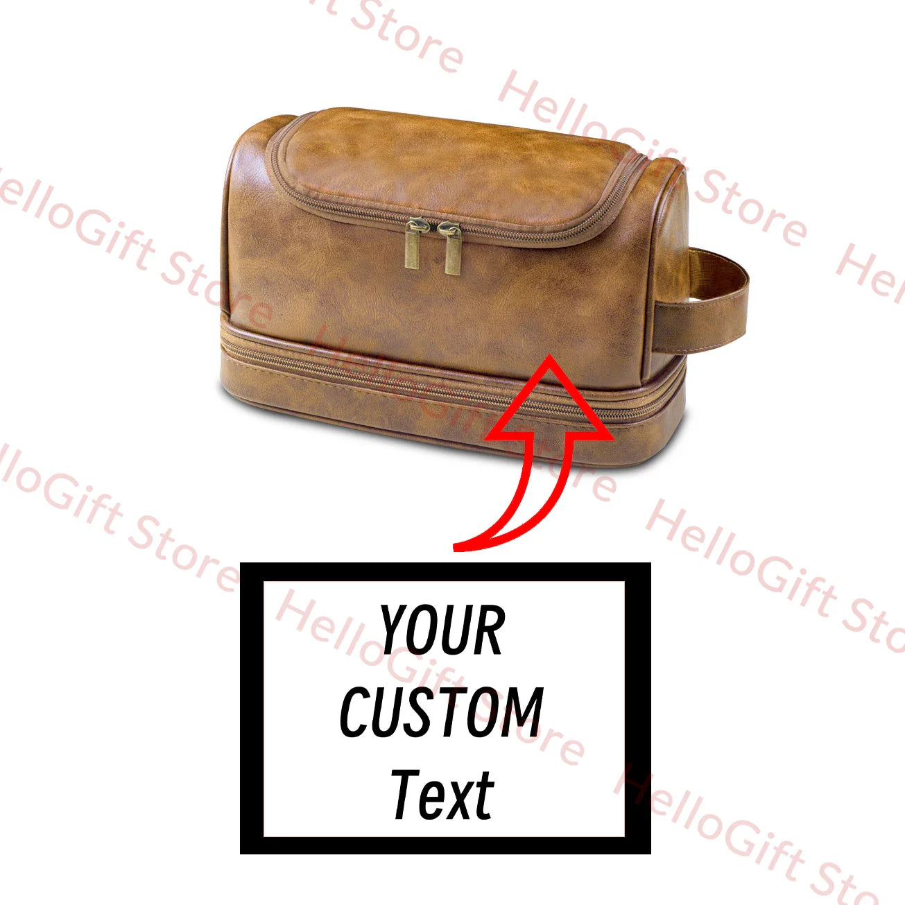 Personalized Waterproof Leather Travel Toiletry Organizer