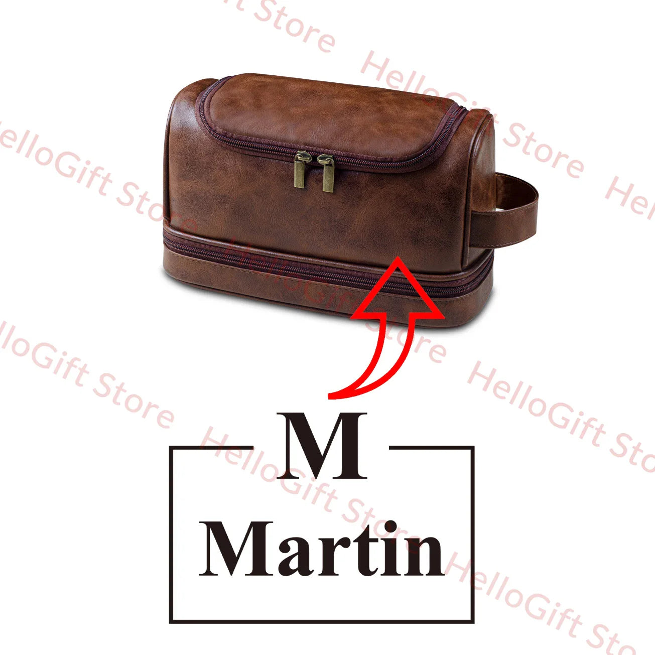 Personalized Waterproof Leather Travel Toiletry Organizer