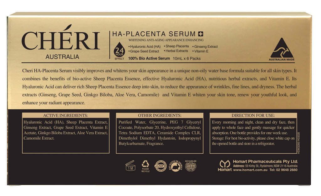 Whitening Anti-Aging HA-Placenta Serum - 10ml x 6 Bottles