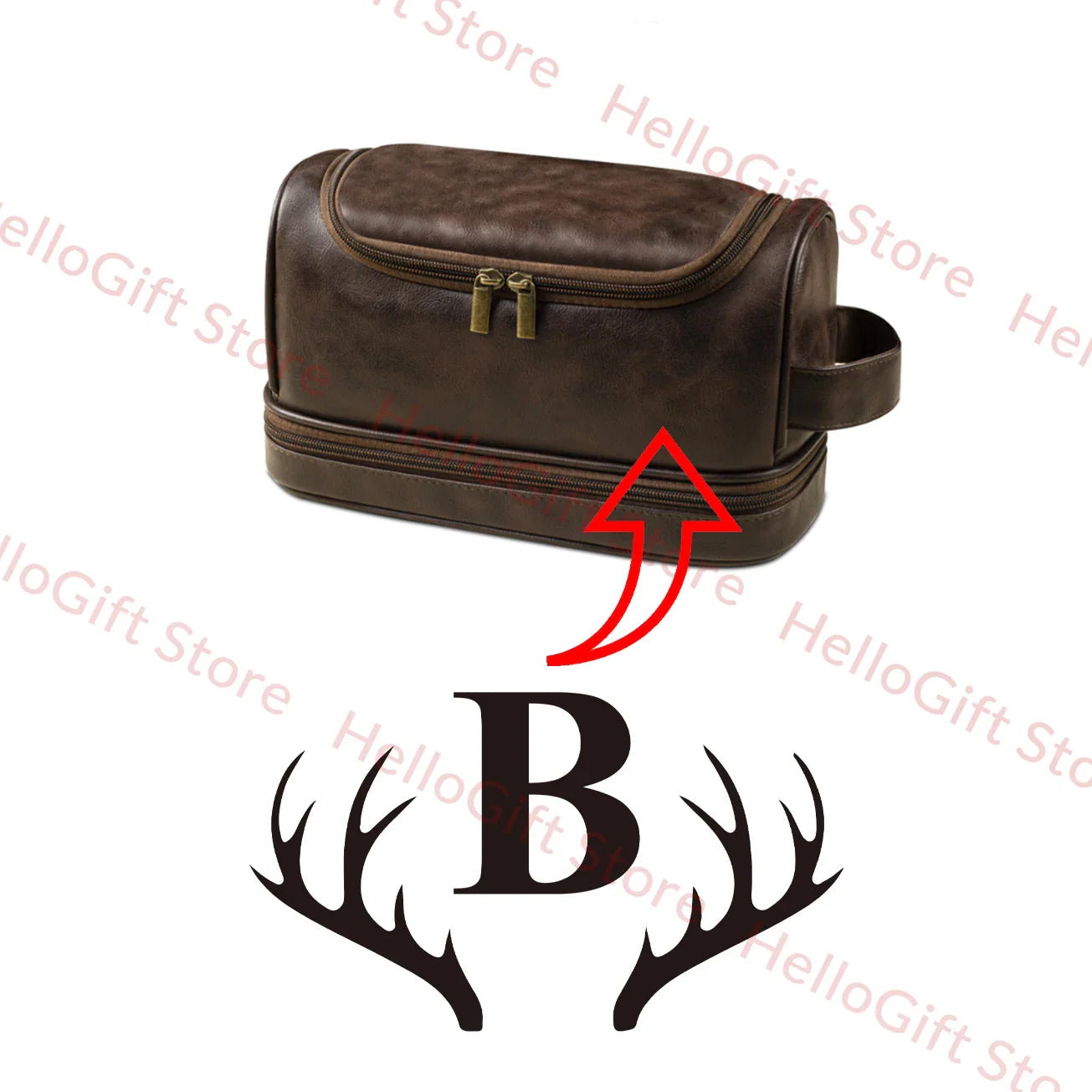 Personalized Waterproof Leather Travel Toiletry Organizer