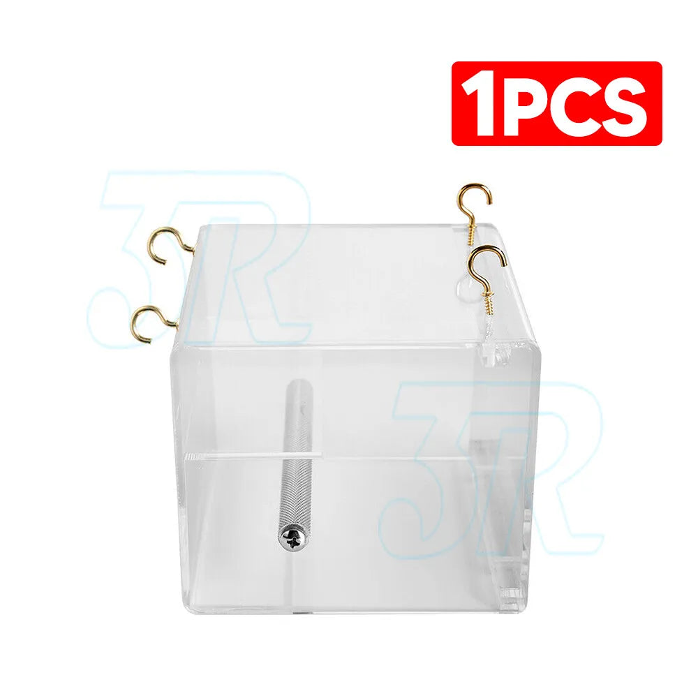 No-Mess Acrylic Parrot Feeder for Birds – Easy Clean & Durable
