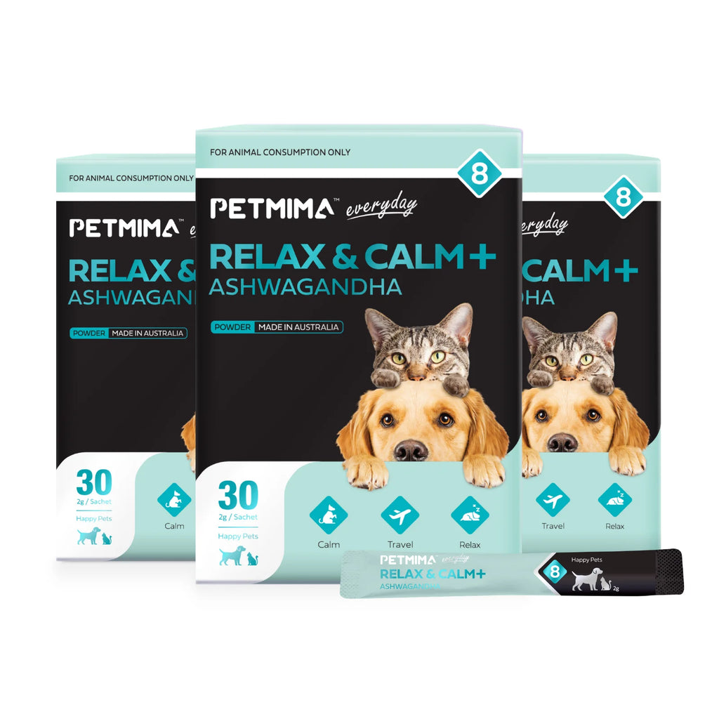 Homart Petmima Calming Vitamins for Dogs & Cats | Relax & Calm 30 Sachets