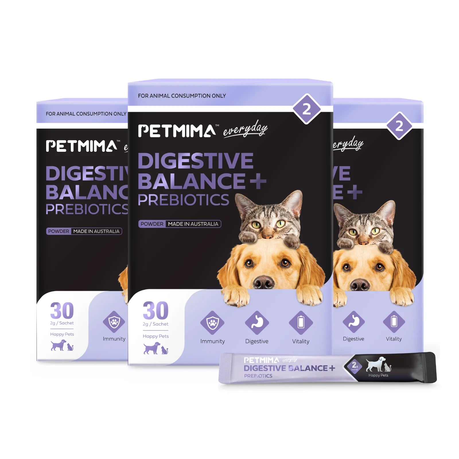 Petmima Probiotics & Prebiotics for Dogs & Cats | Digestive Wellness 30 Sachets