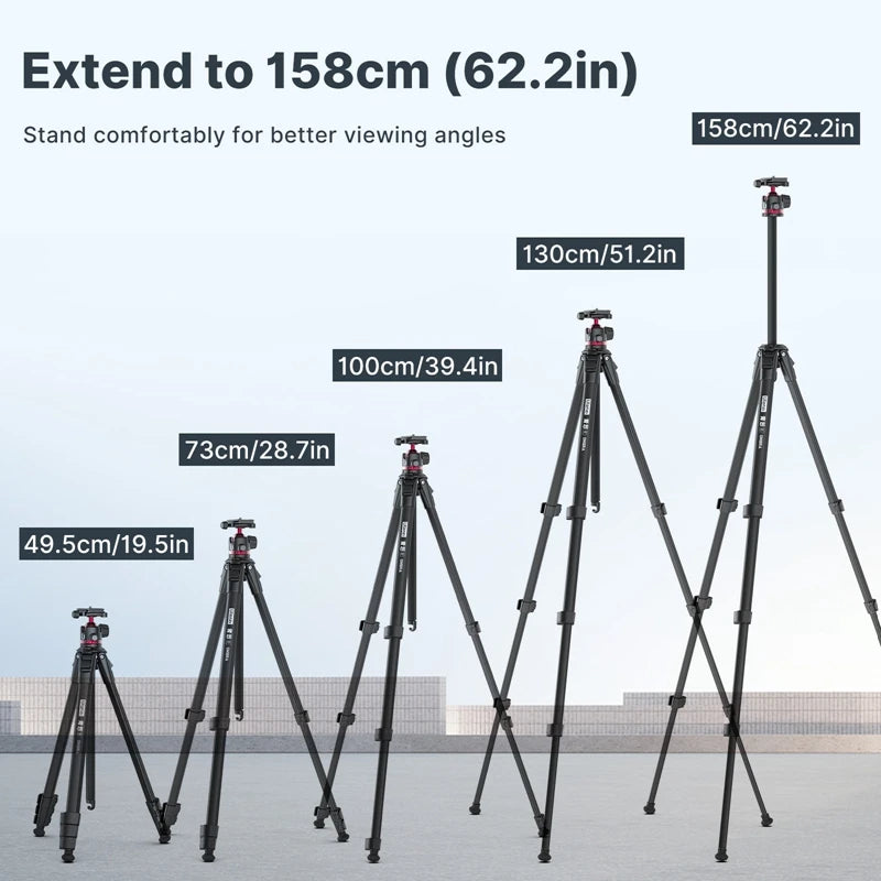 Ulanzi OMBRA Travel Tripod - Lightweight Aluminum for DSLR & Smartphone