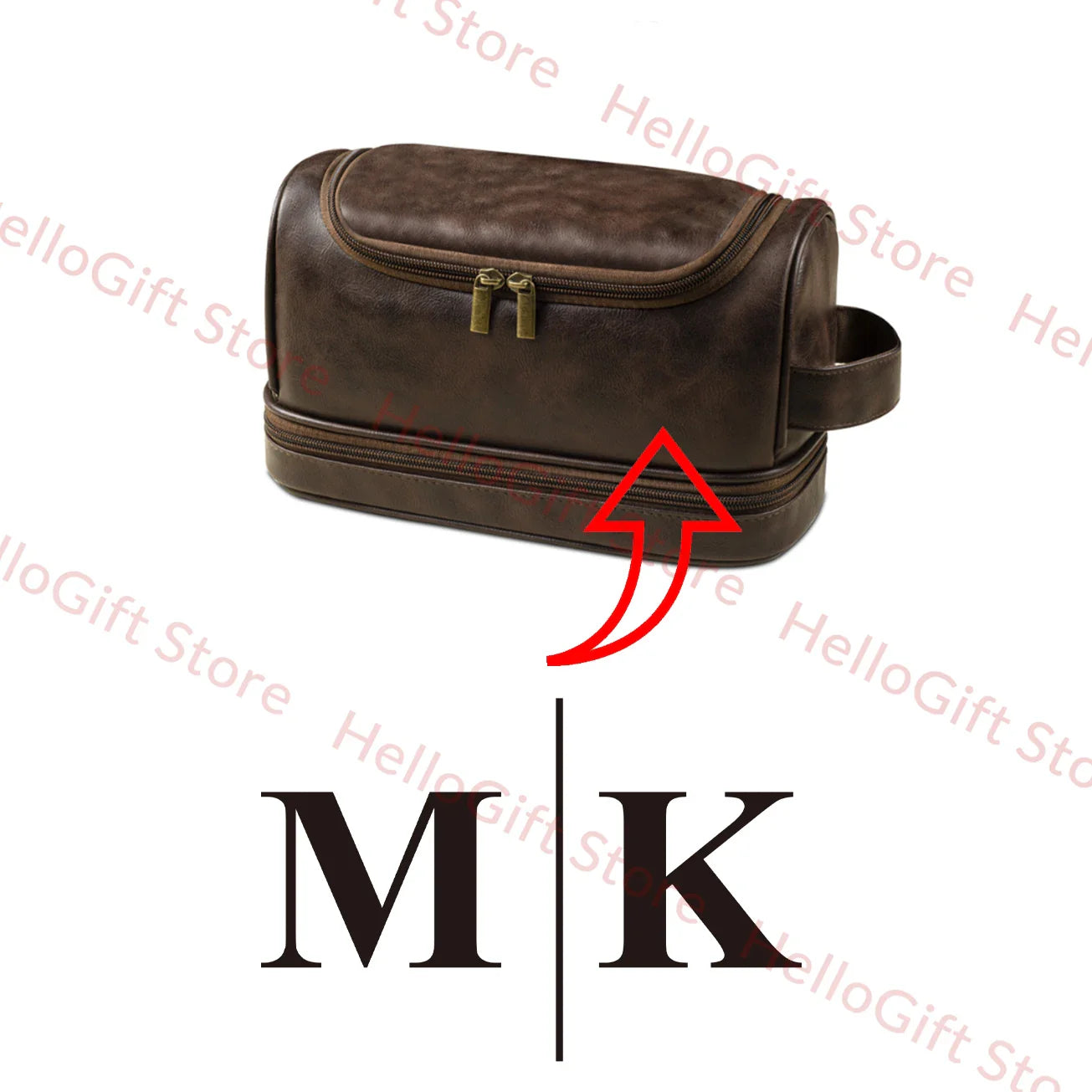 Personalized Waterproof Leather Travel Toiletry Organizer