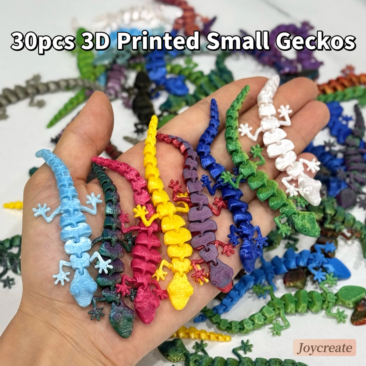 30 Pc Colorful 3D Printed Movable Joint Lizards - Realistic Reptile Decor