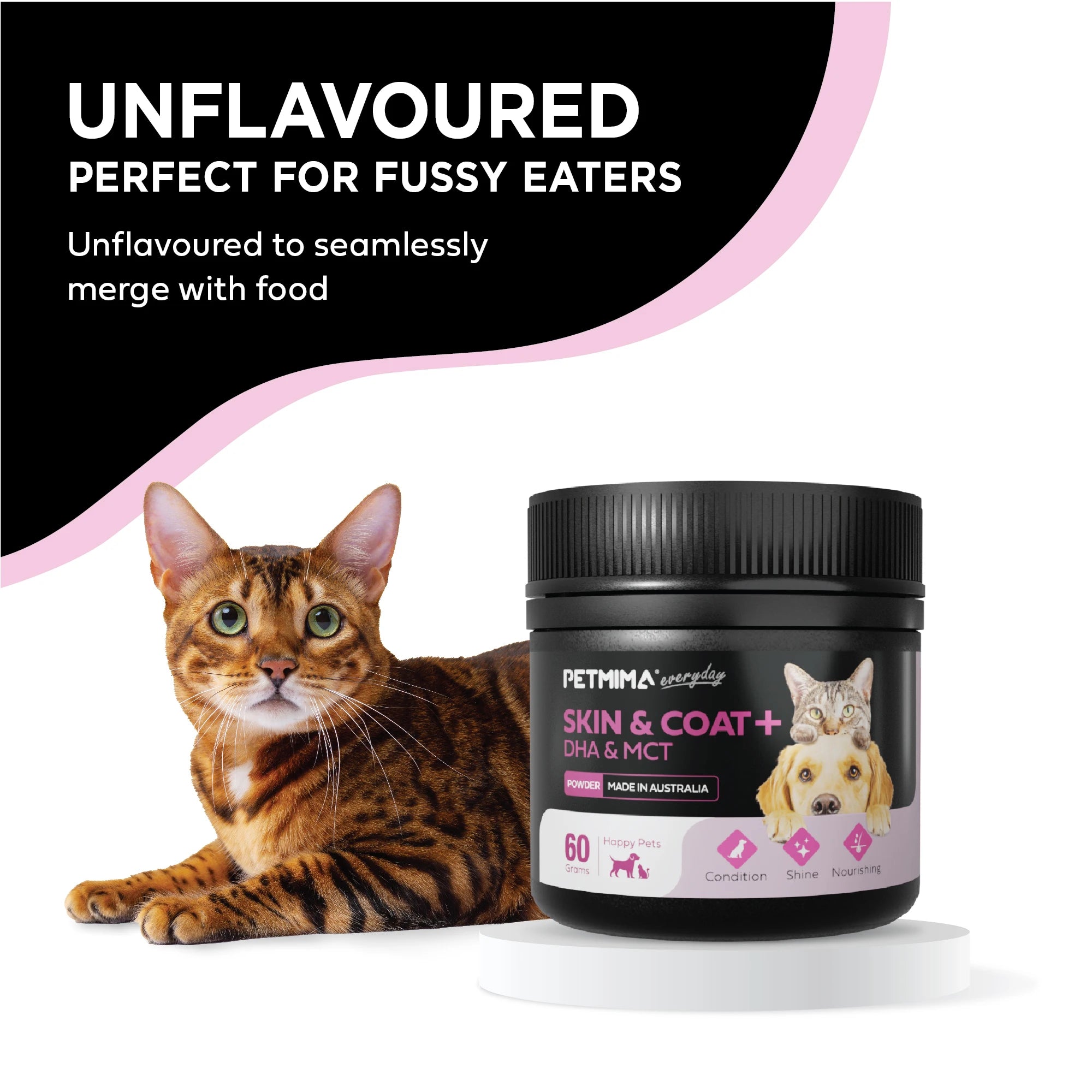 Petmima Skin & Coat Supplement with DHA & MCT for Dogs & Cats