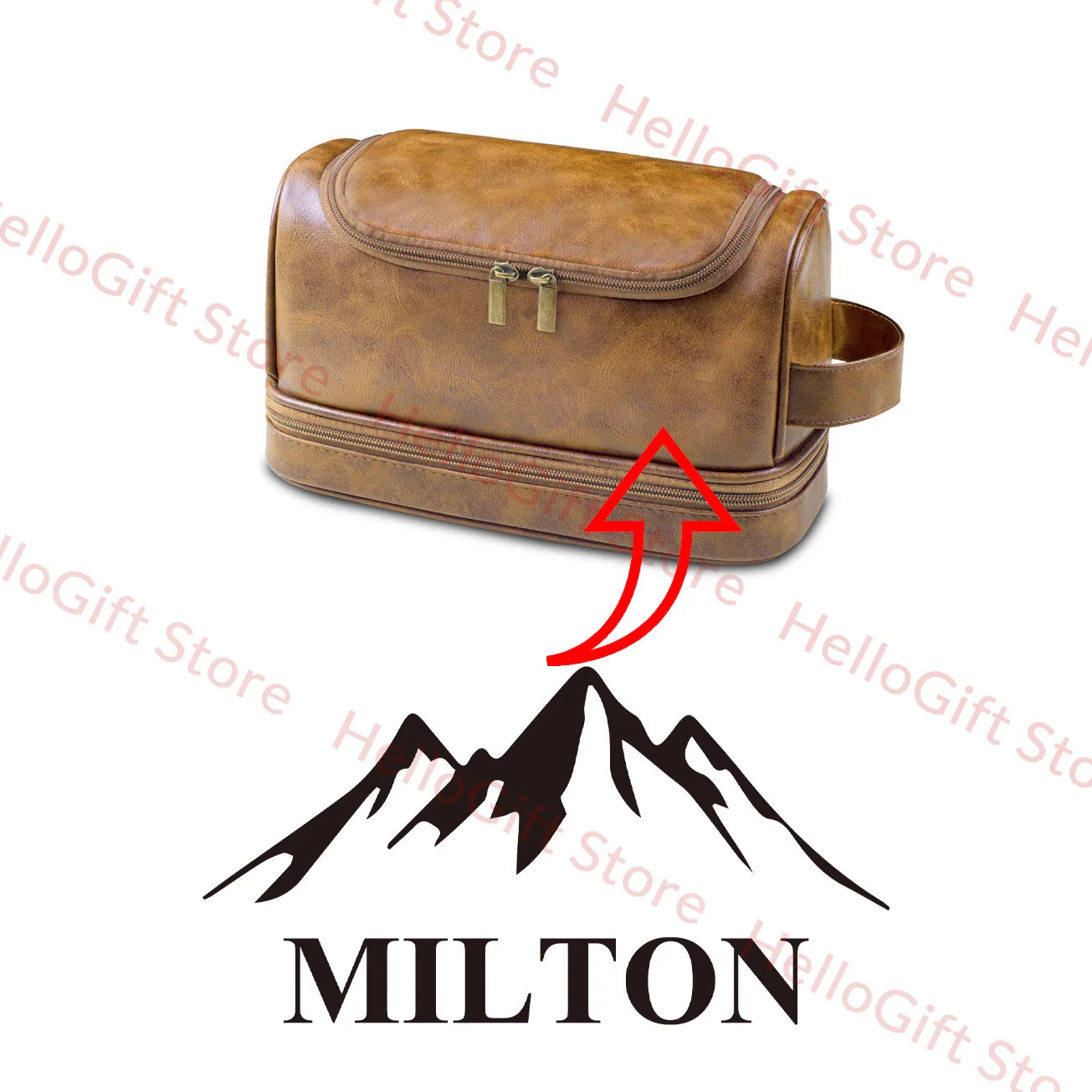 Personalized Waterproof Leather Travel Toiletry Organizer
