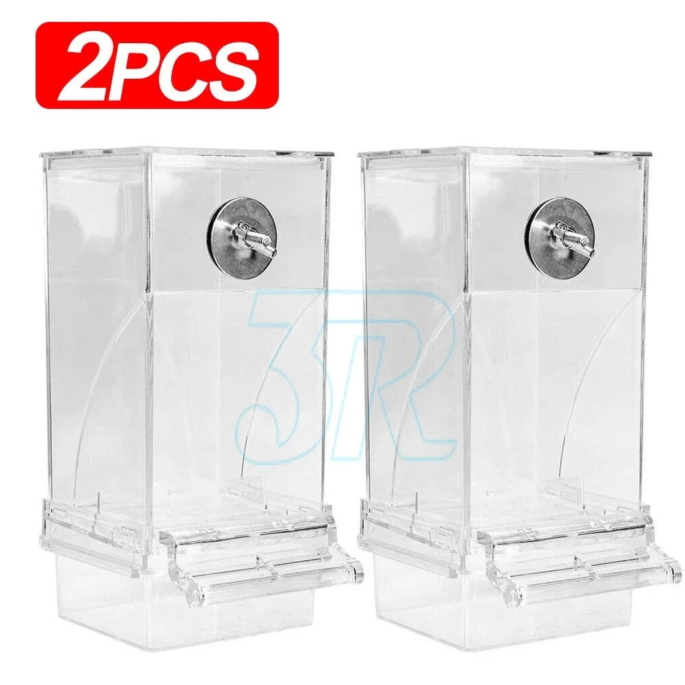 No Mess Automatic Bird Feeder for Parrots & Canaries - Easy Clean Design