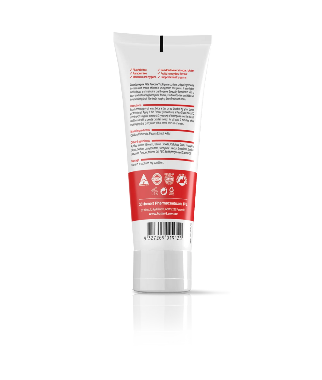 Grandpawpaw Kids Toothpaste with Papaya - Fluoride-Free 50g