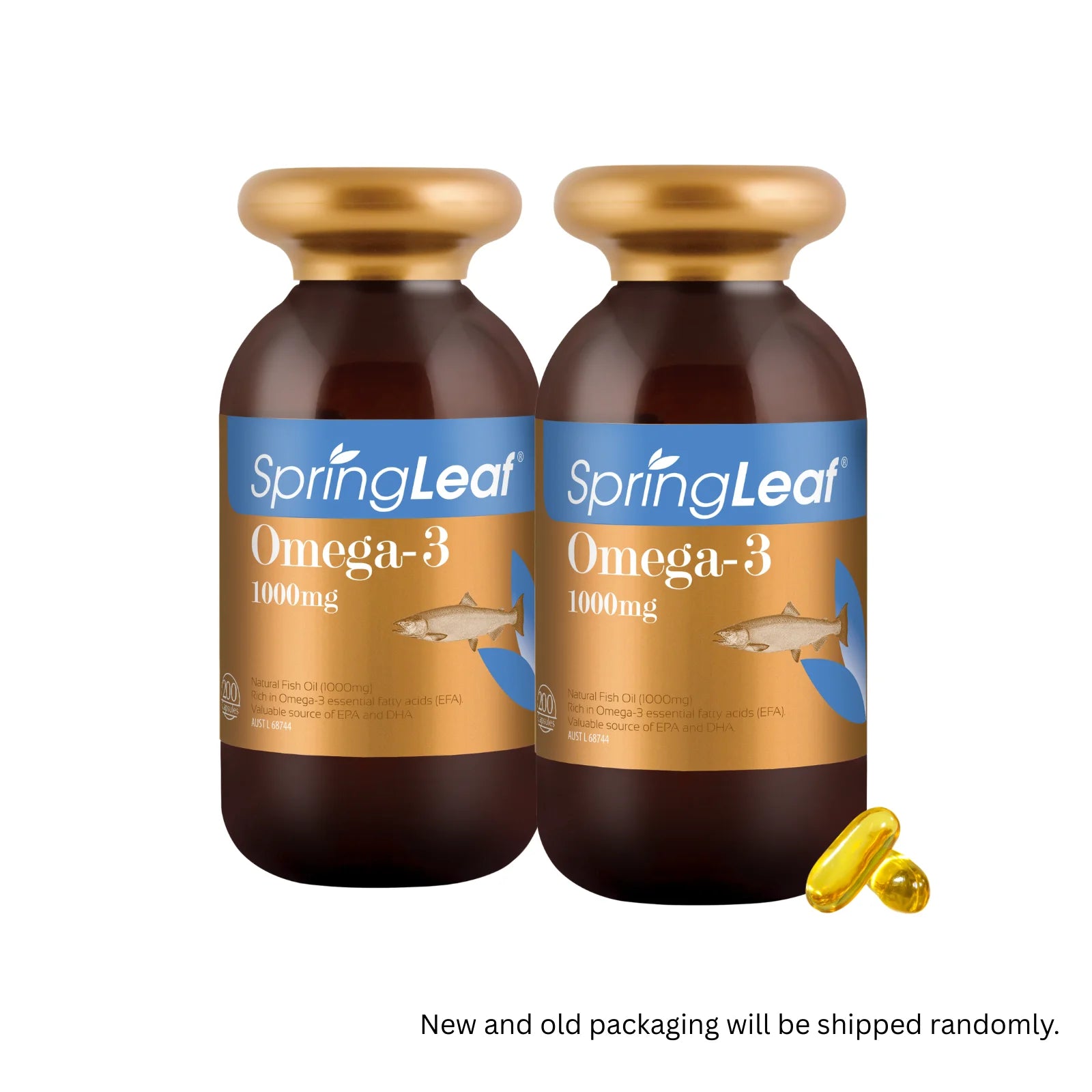 Spring Leaf Omega-3 Fish Oil 1000mg - 200 Capsules for Heart Health