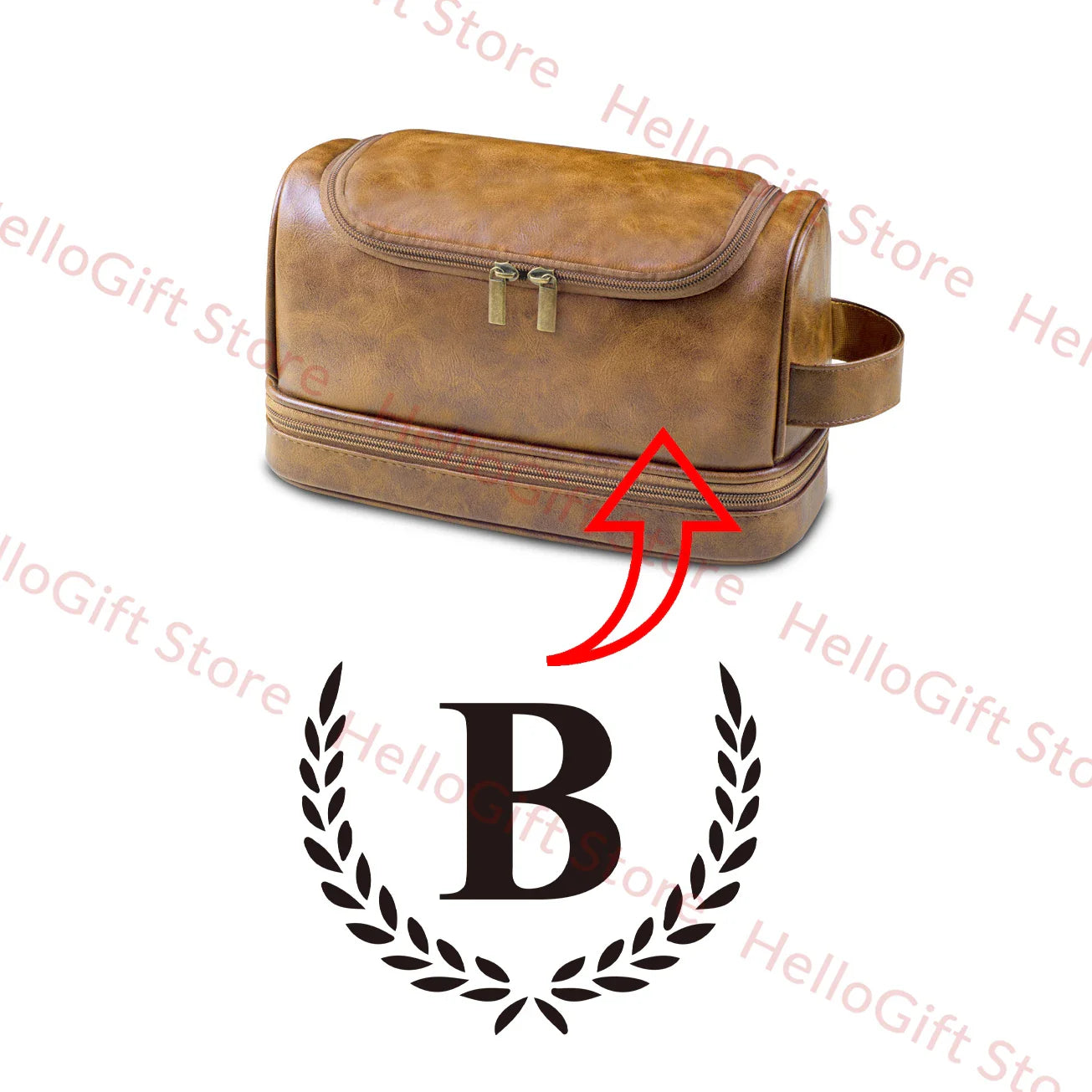Personalized Waterproof Leather Travel Toiletry Organizer