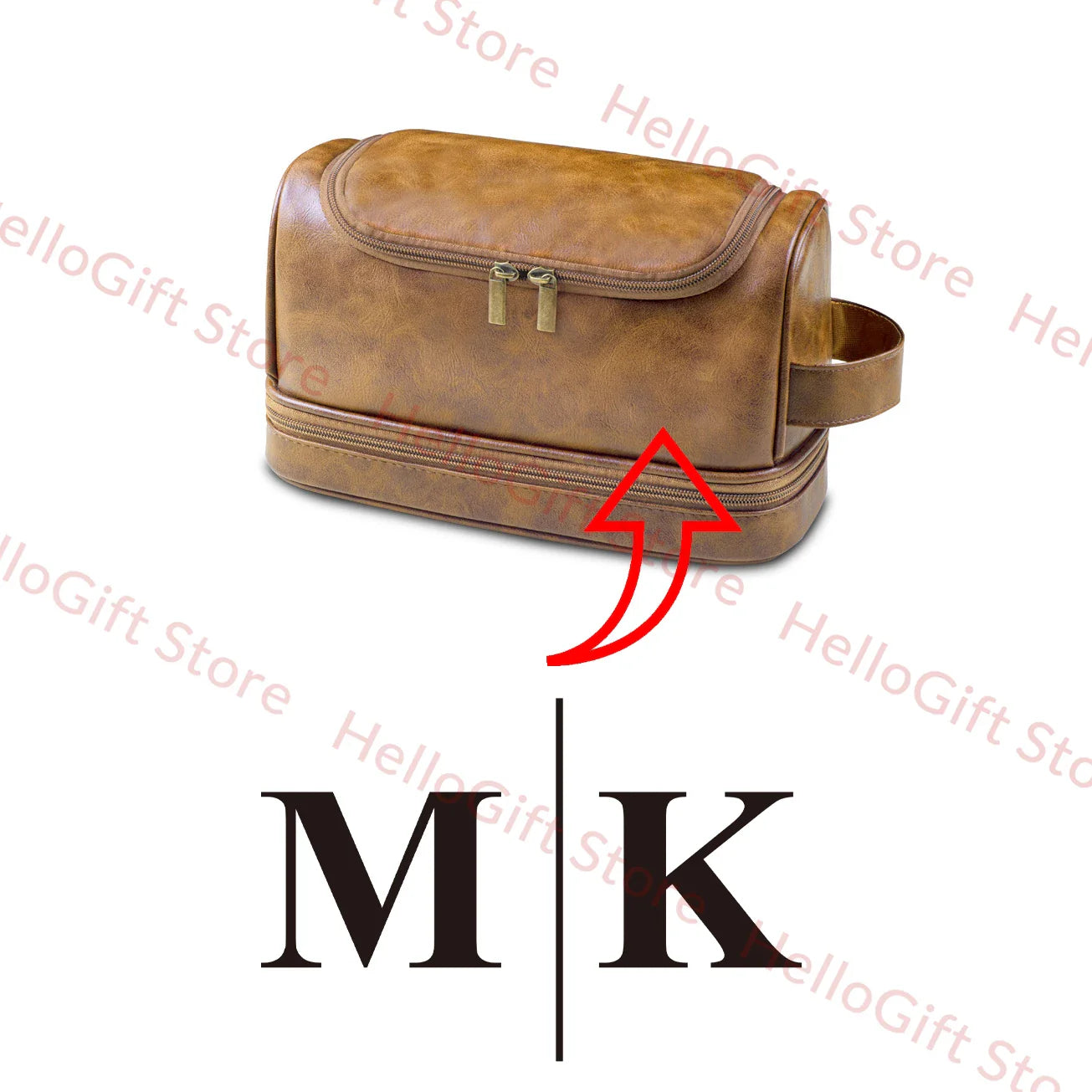 Personalized Waterproof Leather Travel Toiletry Organizer