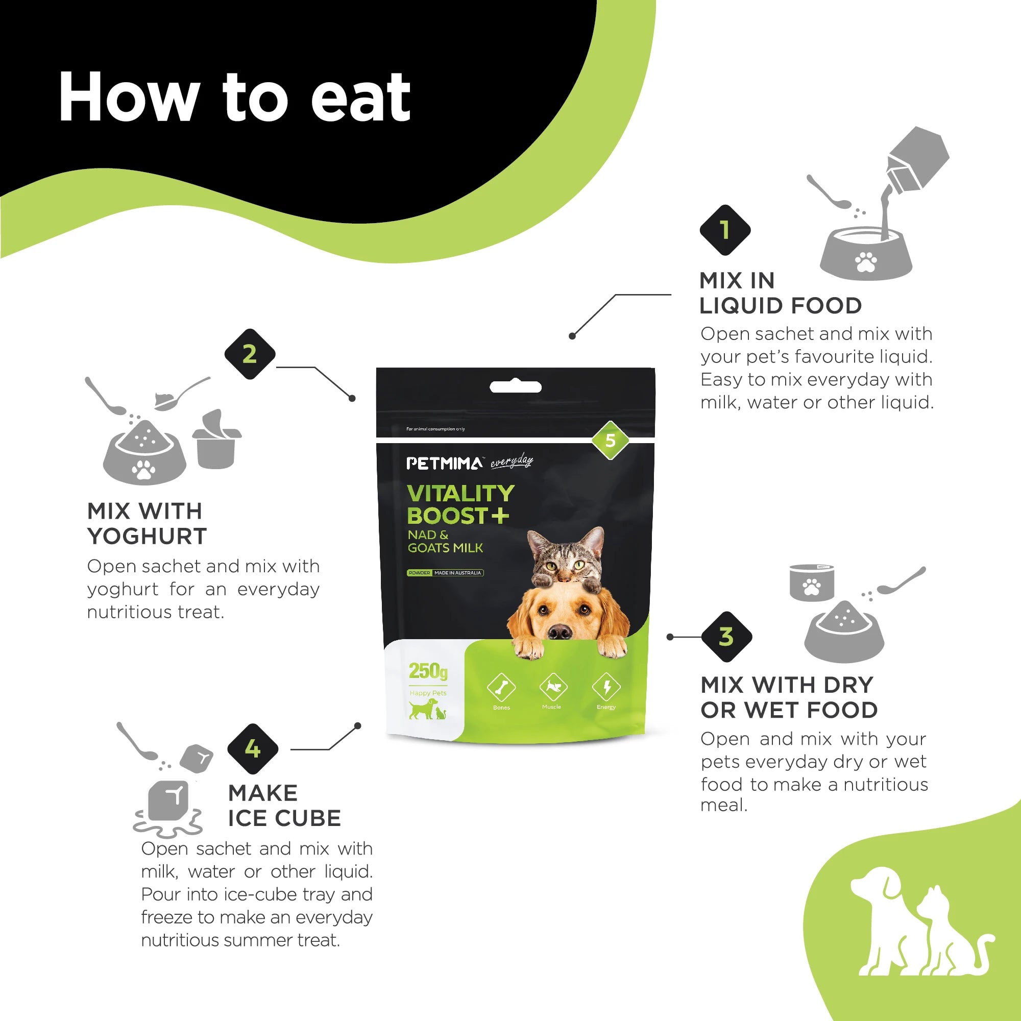 Homart Petmima | Vitality Boost Powder for Dogs & Cats - 250g