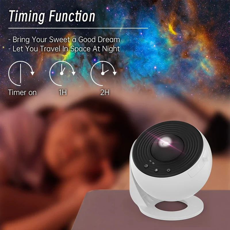 AUSYLE 360° Rotating Galaxy Light Projector for Kids - 12 Projections