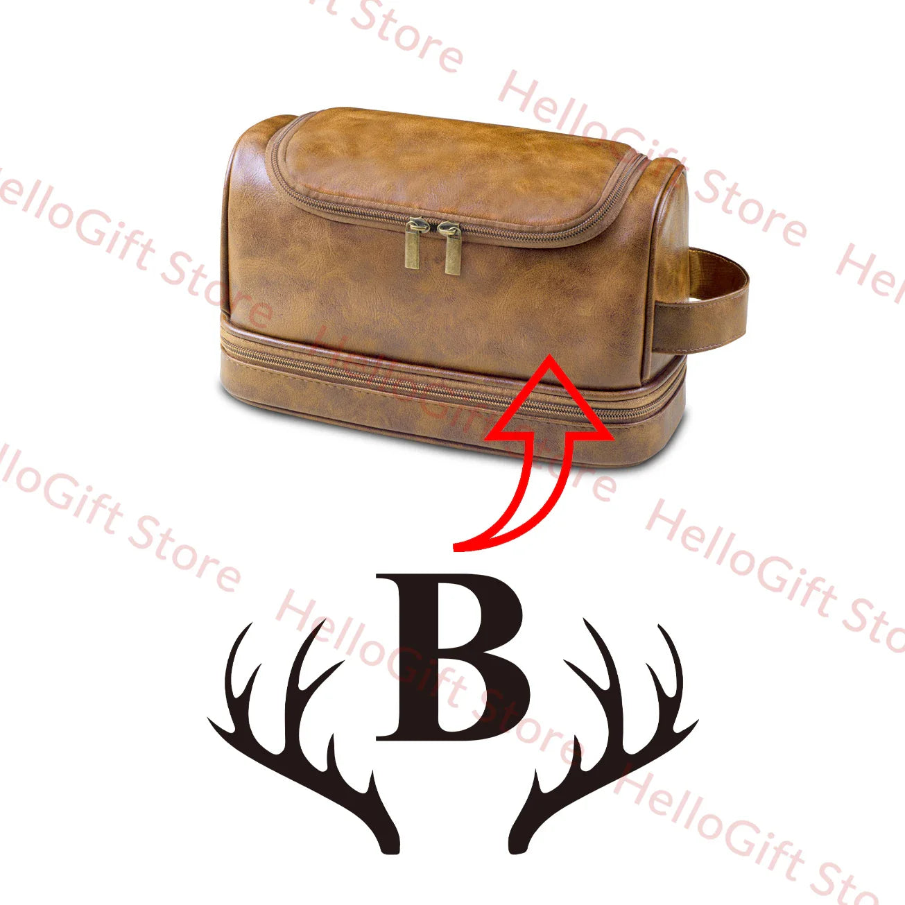Personalized Waterproof Leather Travel Toiletry Organizer