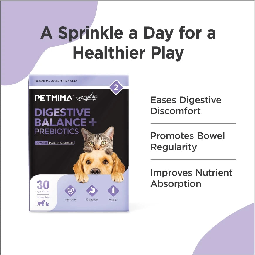 Petmima Probiotics & Prebiotics for Dogs & Cats | Digestive Wellness 30 Sachets