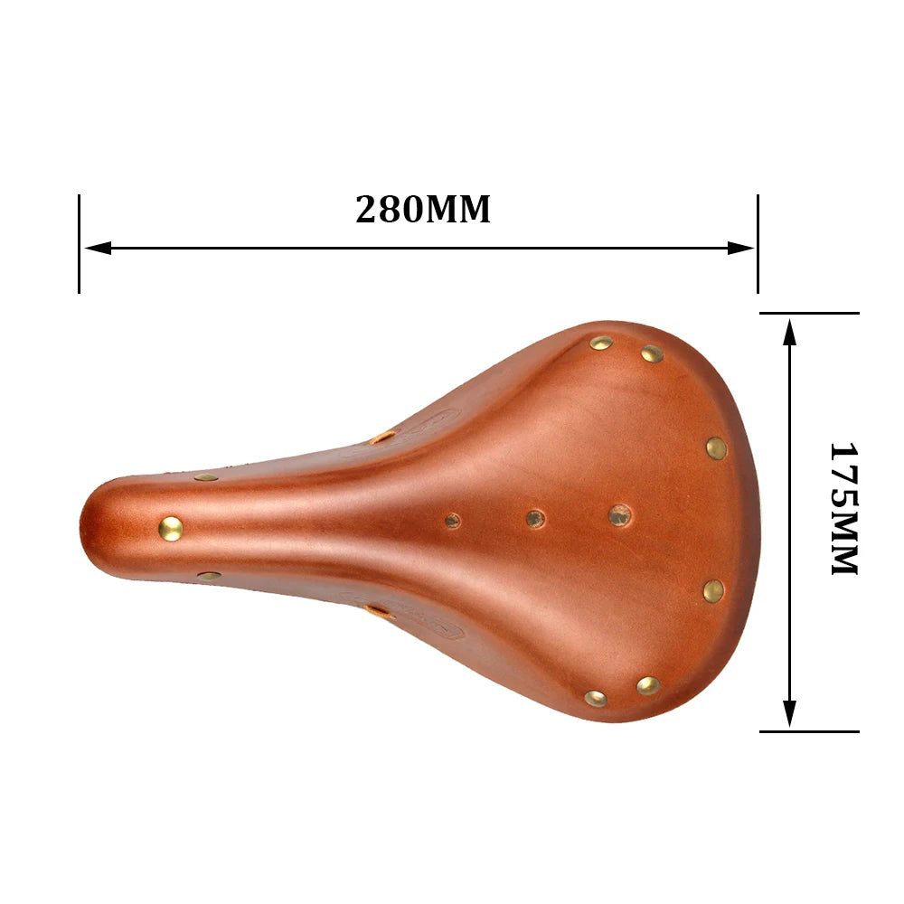 WALGUN Retro Leather Bicycle Saddle for Vintage & Electric Bikes