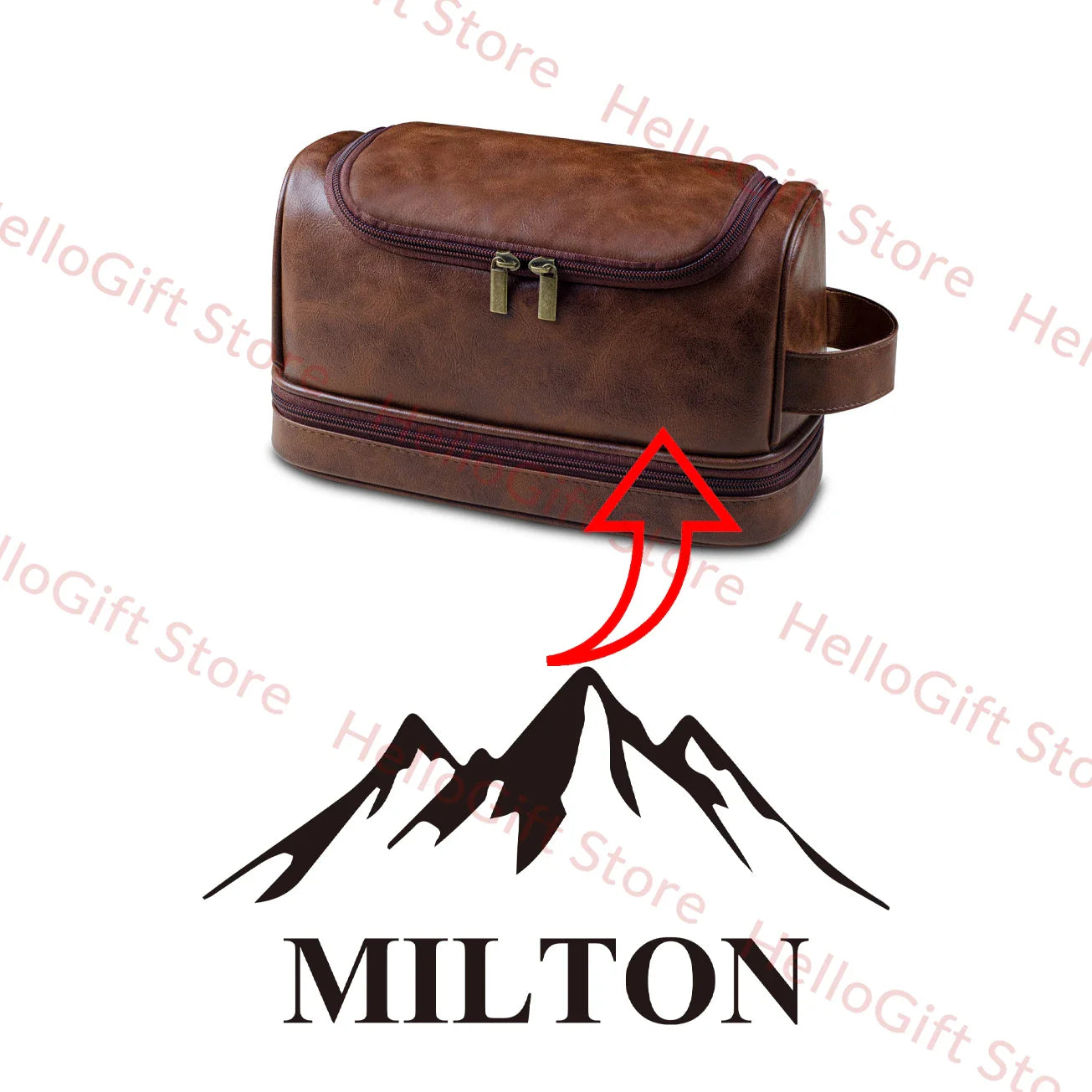 Personalized Waterproof Leather Travel Toiletry Organizer
