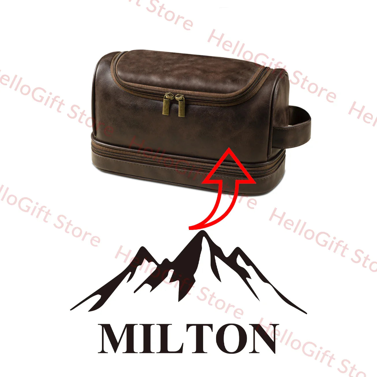 Personalized Waterproof Leather Travel Toiletry Organizer
