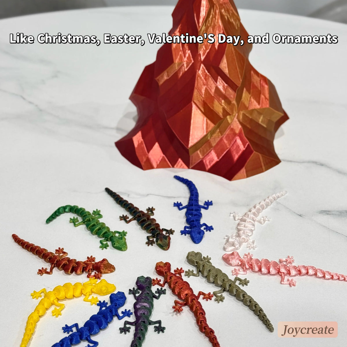 30 Pc Colorful 3D Printed Movable Joint Lizards - Realistic Reptile Decor