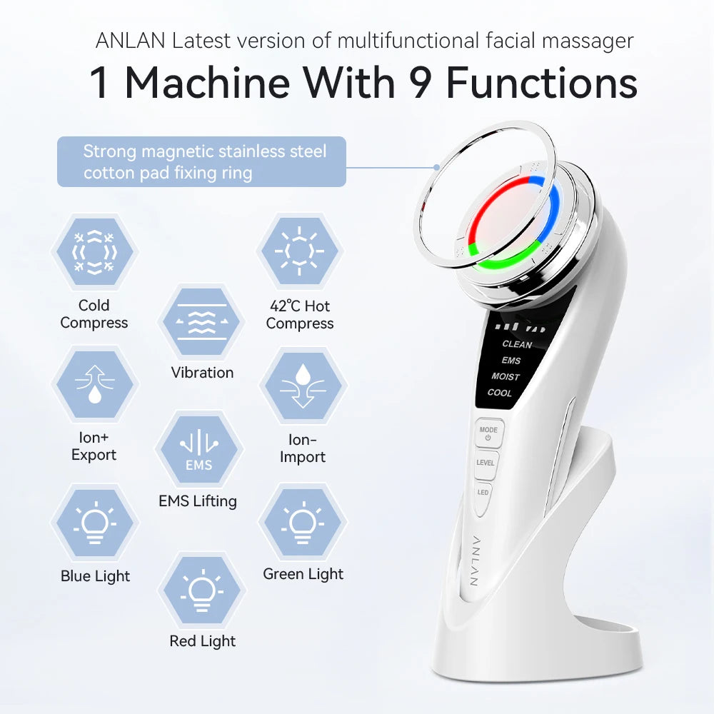 ANLAN Pro Facial Massager - Microcurrent Lift & Cold Therapy Device