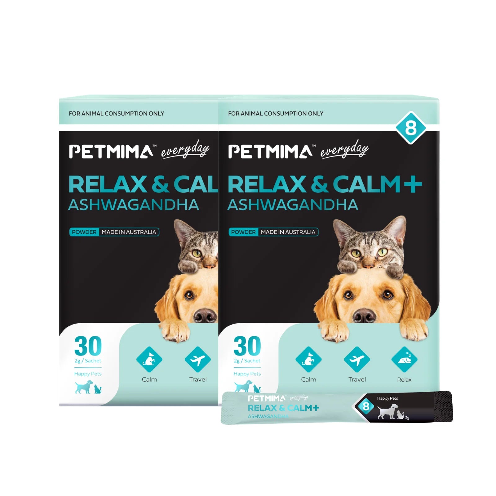 Homart Petmima Calming Vitamins for Dogs & Cats | Relax & Calm 30 Sachets