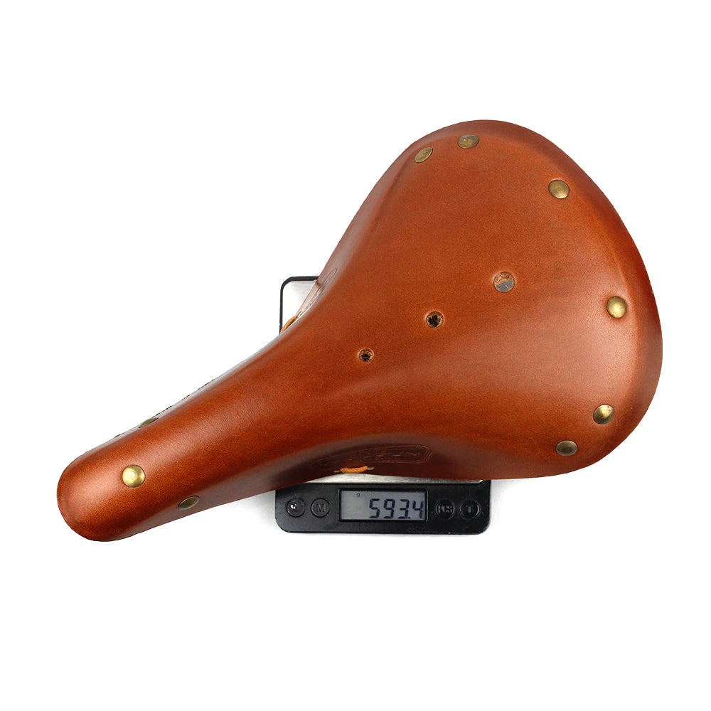 WALGUN Retro Leather Bicycle Saddle for Vintage & Electric Bikes
