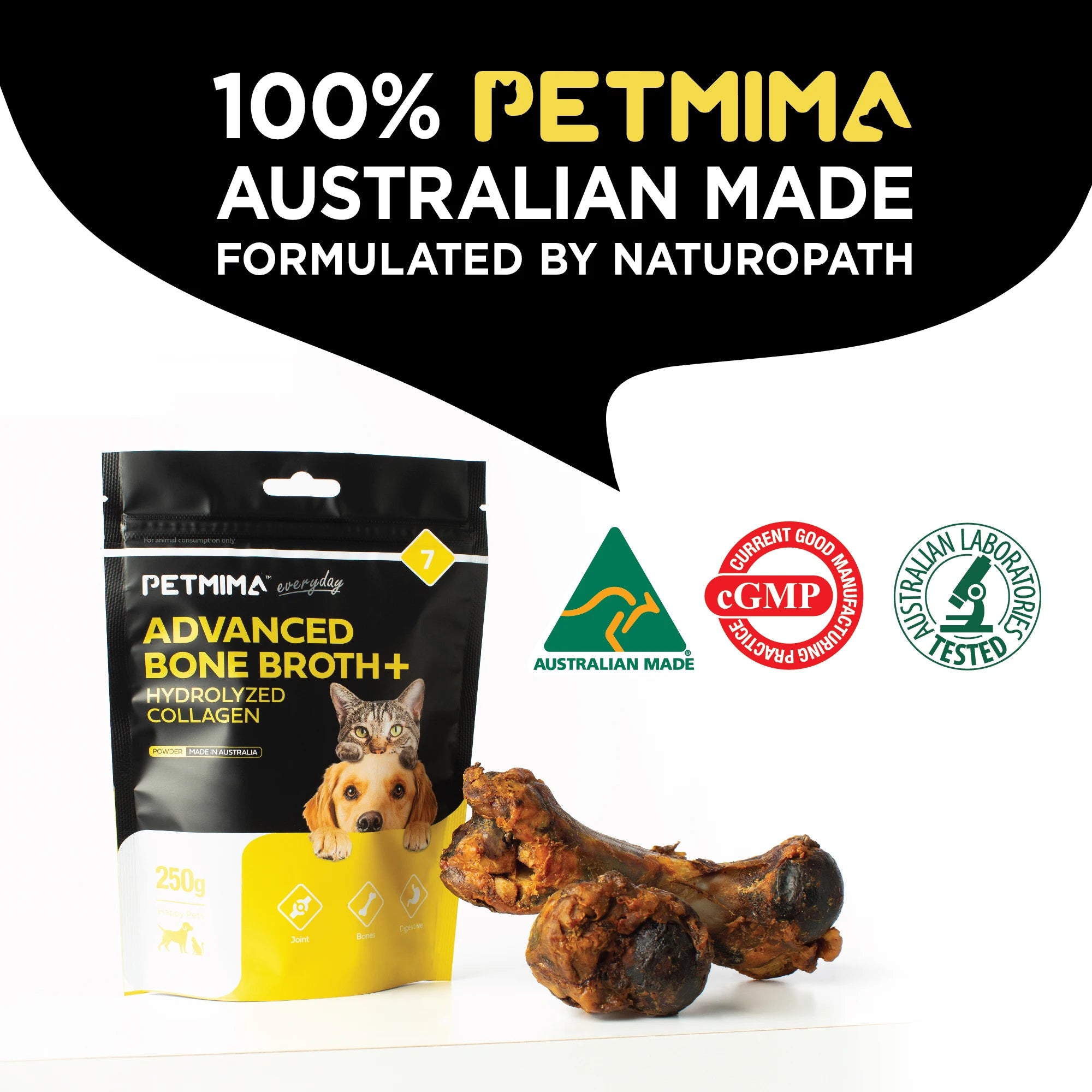 Petmima Joint Support Powder for Cats & Dogs | Bone Broth & Collagen
