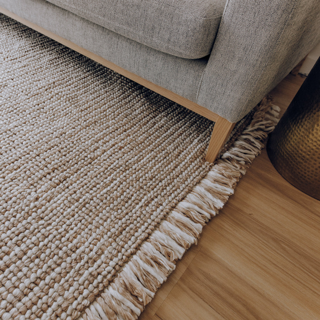 Amora Handwoven Floor Rug - Eco-Friendly Terracotta & Natural Tones