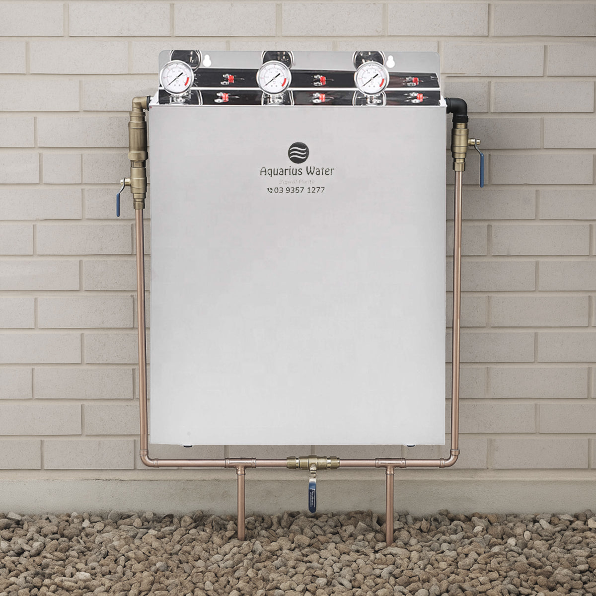 Aquarius Whole House Water Filter System – Triple Stage, Stainless Steel 20" x 4.5"