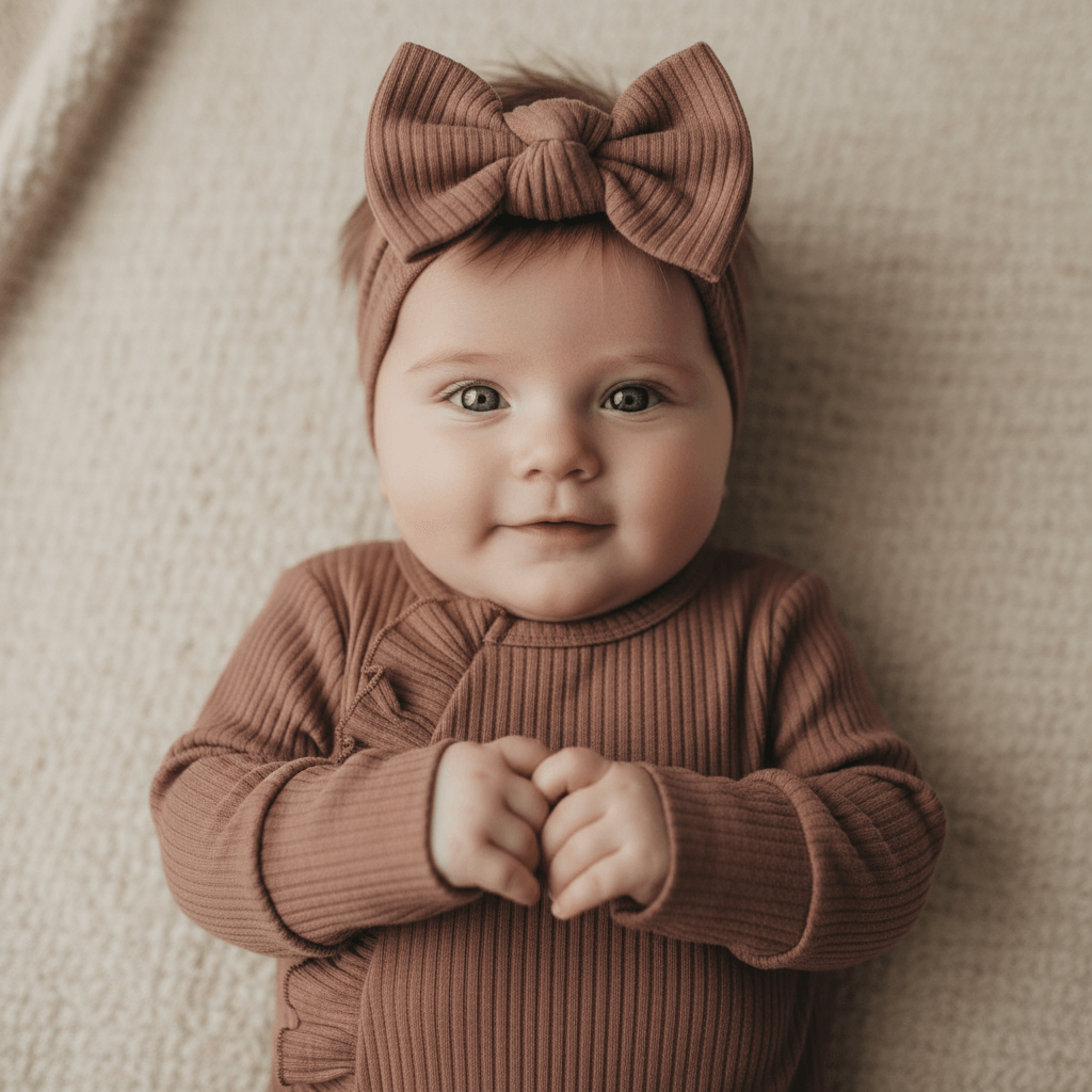 Mamīta Bow Headband - Dusty Pink | Soft, Stylish Baby Accessory