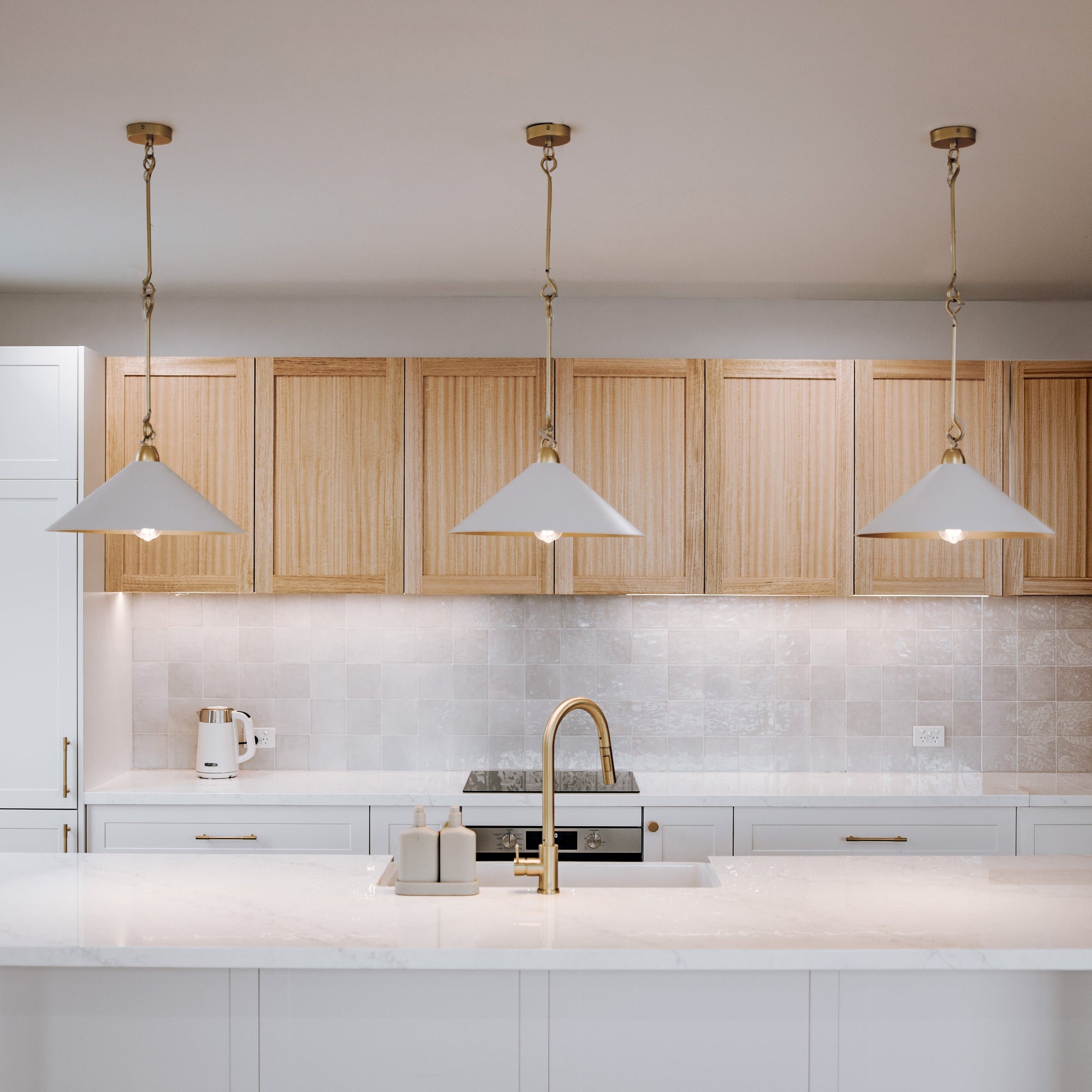 Bailey Gold & White Metal Pendant Light - Elevate Your Space