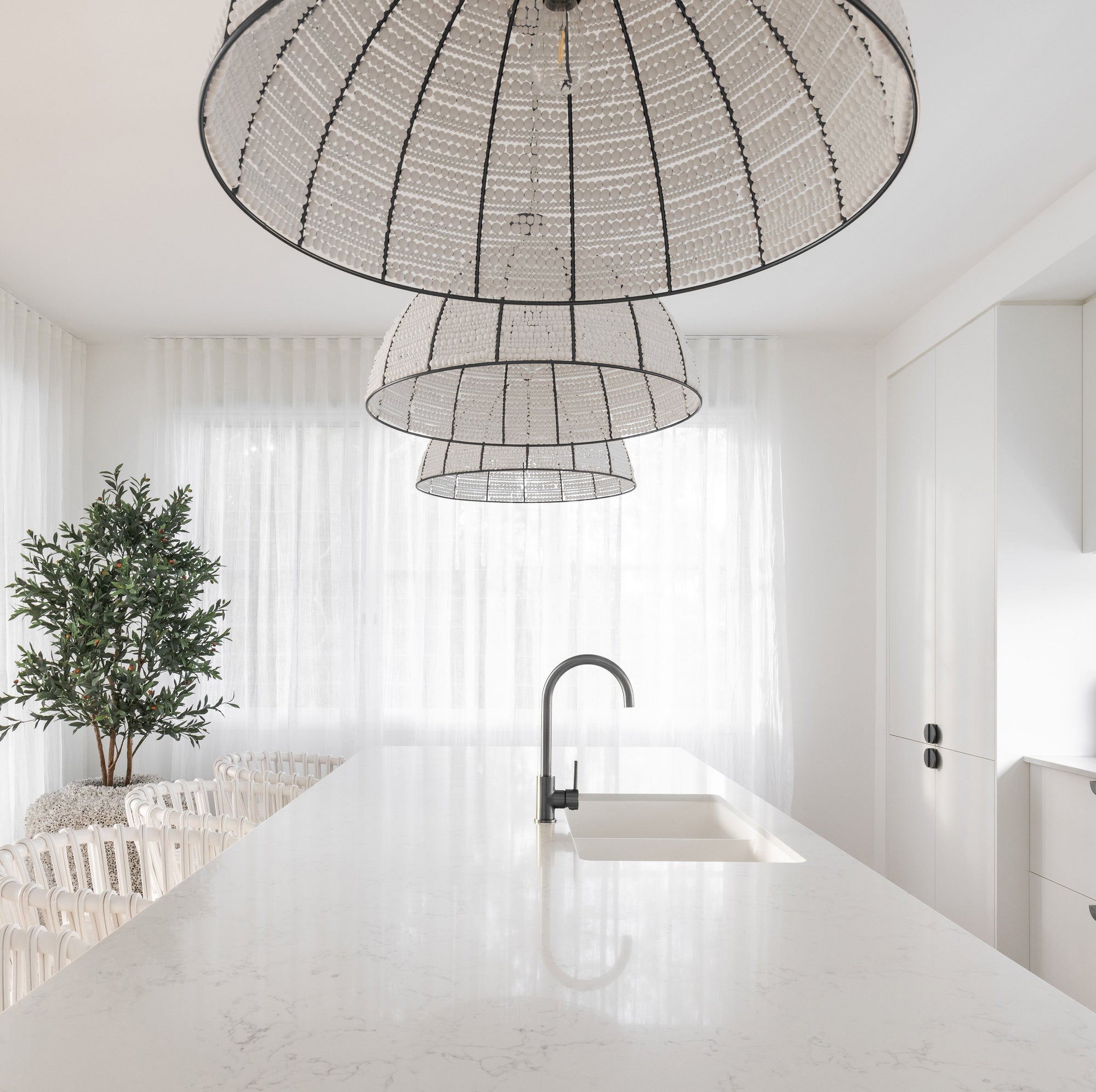 Estelle Beaded Dome Pendant Light - Chic Accent for Any Space