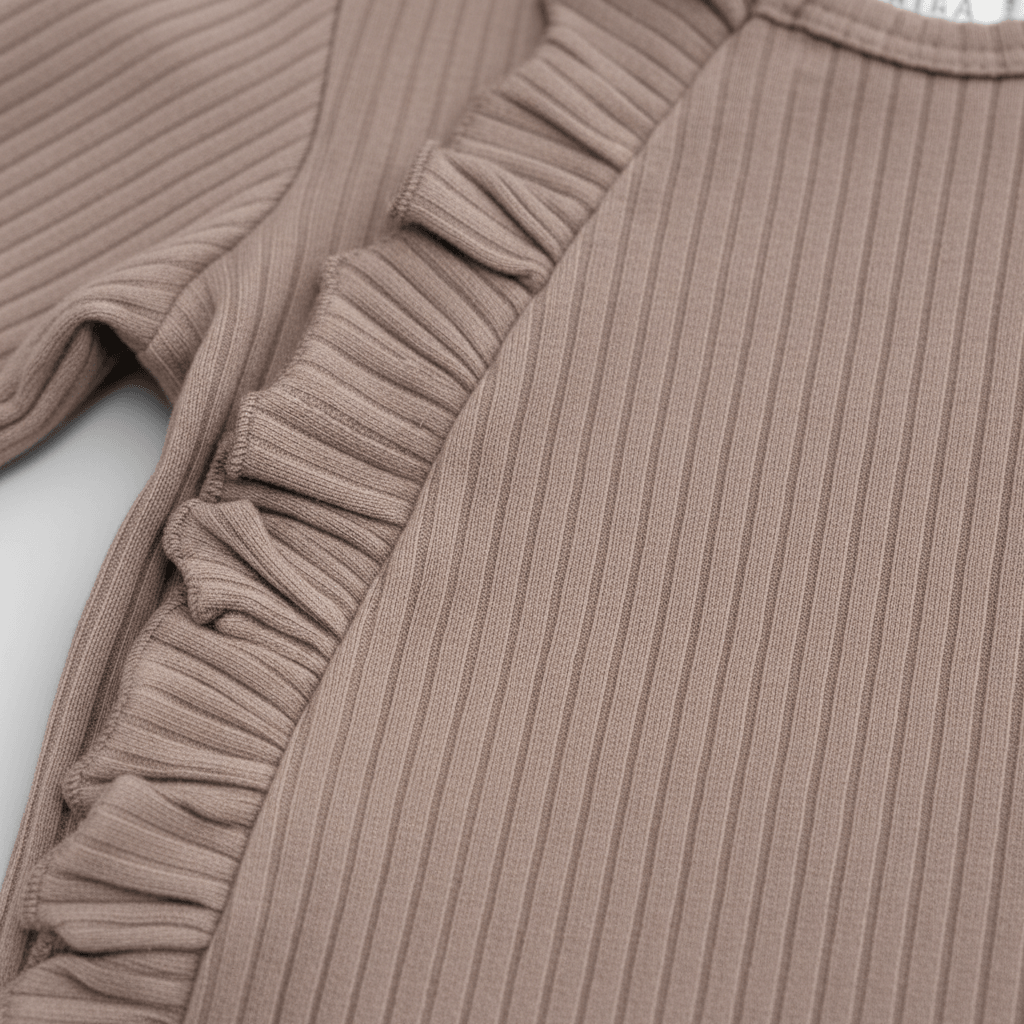 Mamīta Frills Romper in Dusty Purple - 100% Organic Cotton