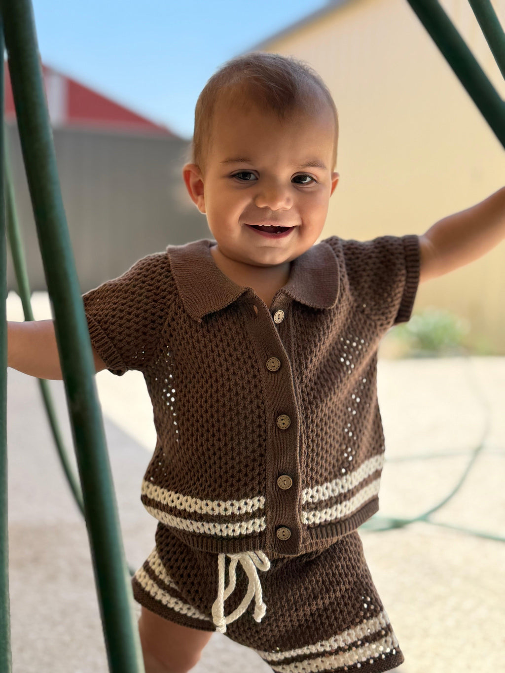 Eco-Friendly Swim Essentials Top in Dusty Brown for Toddlers