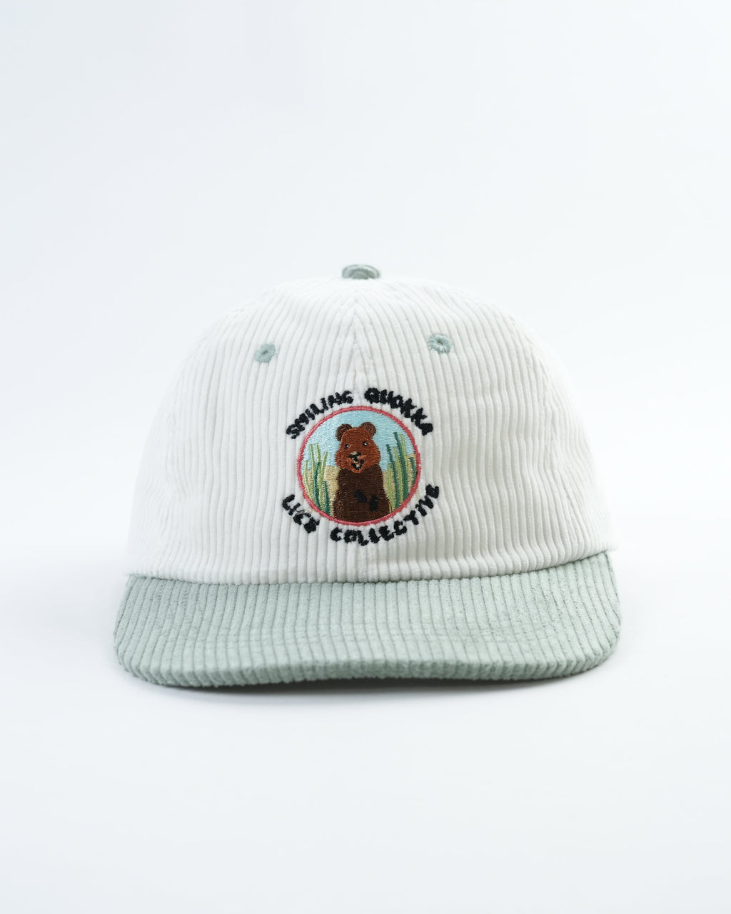 Vintage Corduroy Smiling Quokka Hat - Happy & Adjustable Style