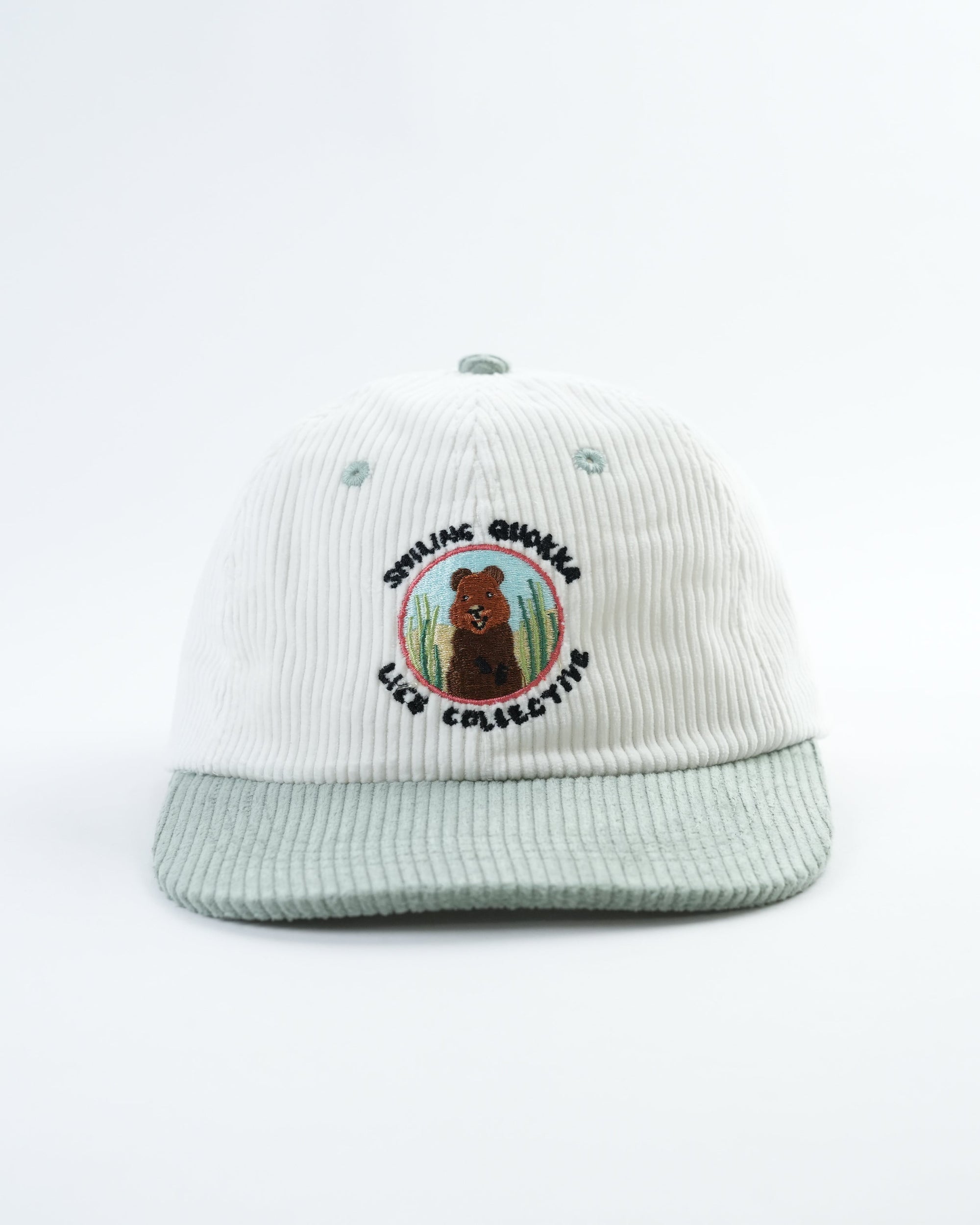 Vintage Corduroy Smiling Quokka Hat - Happy & Adjustable Style