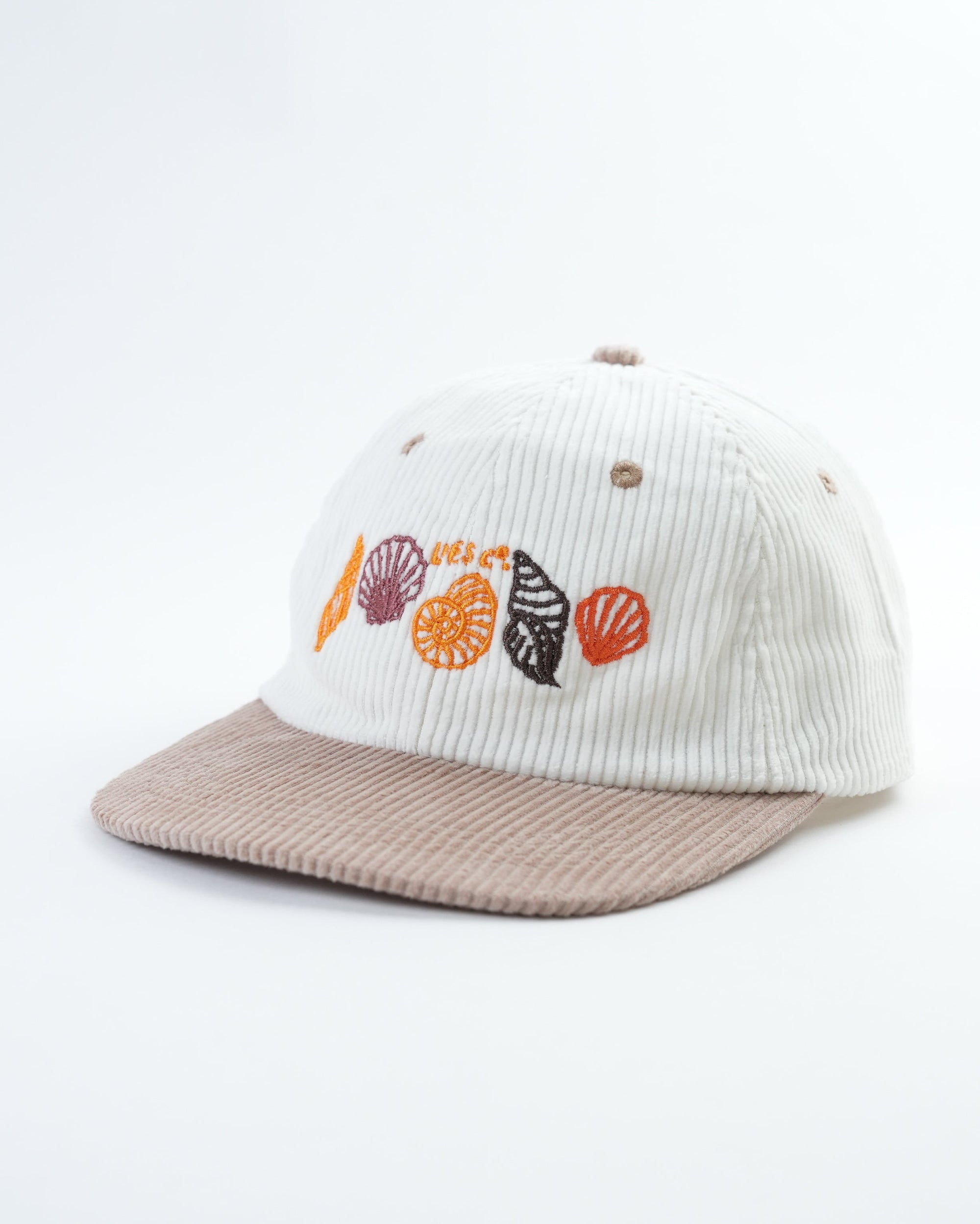 Trendy Corduroy Seashell Cap - 70s Inspired Adjustable Hat
